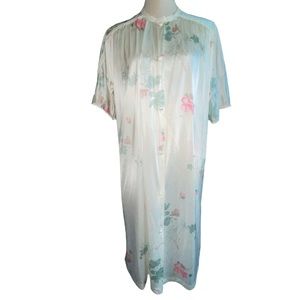 Women’s Robe & Gown Set Sleepwear Vintage Unbranded Unsized Floral Pink White